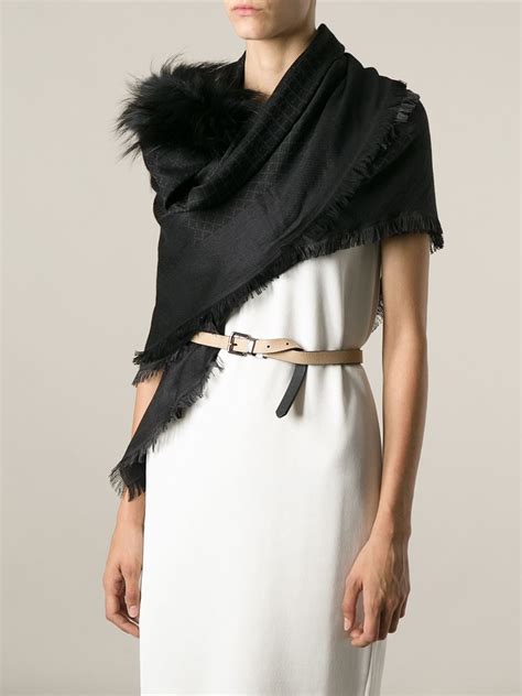 gucci scarf with fur|Gucci scarf women sale.